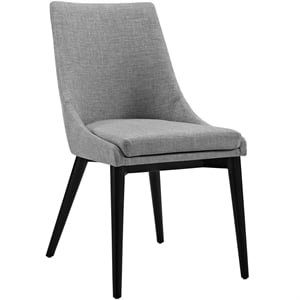 Modway Viscount 19&quot Solid Rubberwood and Fabric Dining Chair in Light Gray