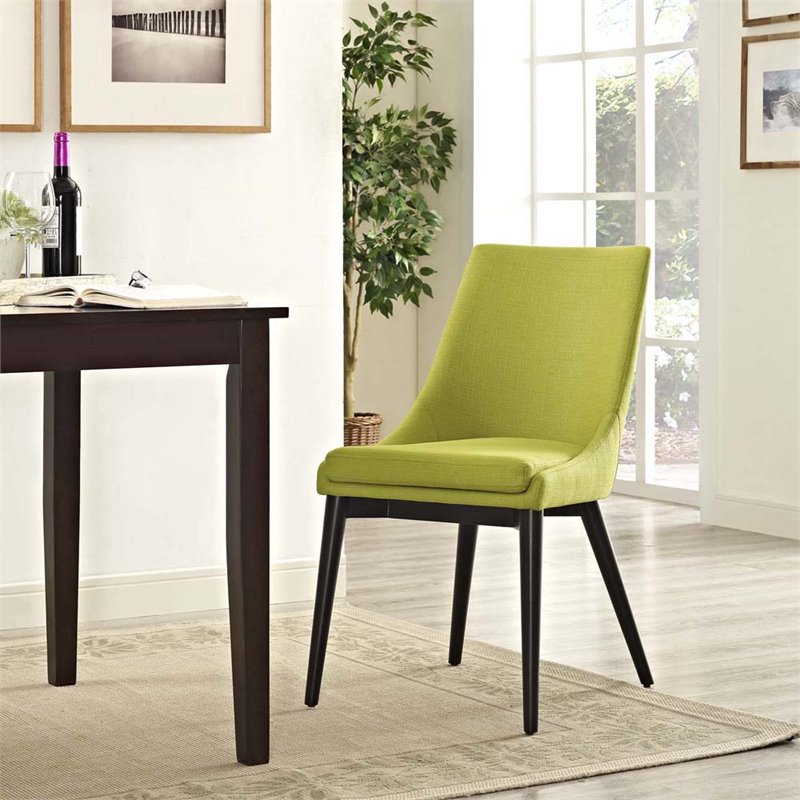 Modway Viscount Fabric Upholstered Dining Side Chair in Wheatgrass