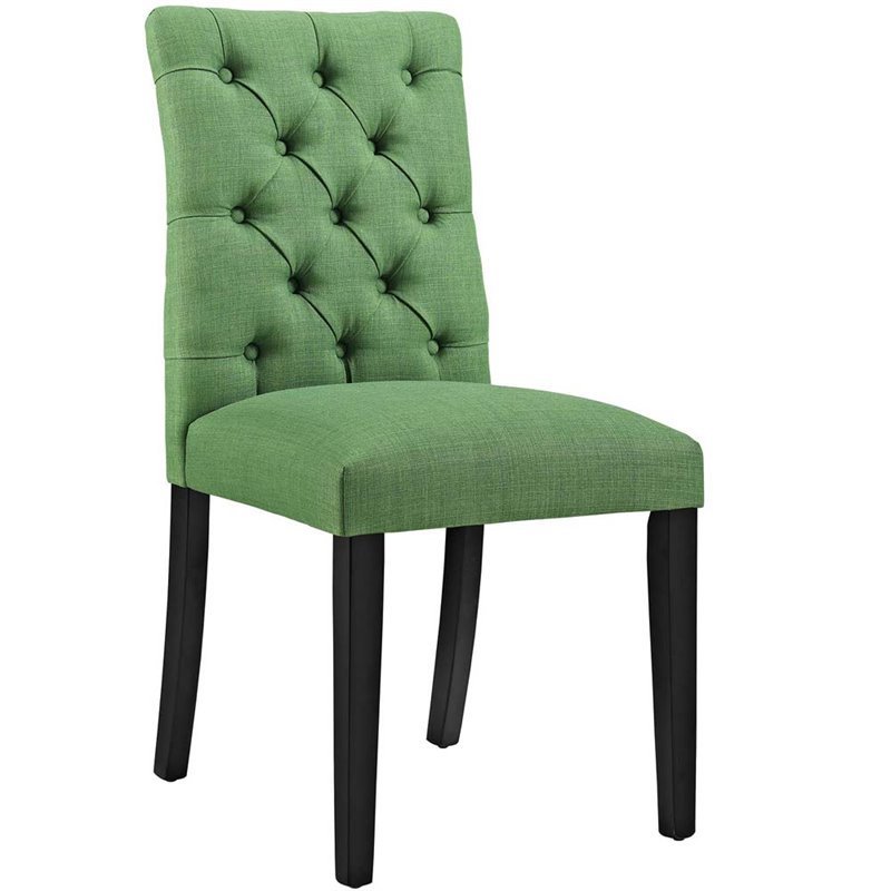 Modway Duchess Fabric Upholstered Dining Side Chair In Green Eei 2231 Grn