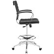 Modway Jive Vinyl Upholstered Drafting Stool in Black