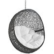 Modway Hide Steel Rattan Outdoor Patio Swing Chair with Stand in Gray/White