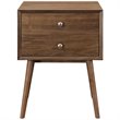 Modway Dispatch Modern Style Wood and Metal Nightstand in Walnut