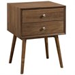 Modway Dispatch Modern Style Wood and Metal Nightstand in Walnut