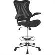 Modway Charge Modern Style Vinyl and Nylon Drafting Chair in Black