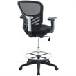 Modway Articulate Modern Mesh Fabric and Steel Drafting Chair in Black