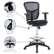 Modway Articulate Modern Mesh Fabric and Steel Drafting Chair in Black