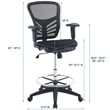 Modway Articulate Modern Mesh Fabric and Steel Drafting Chair in Black