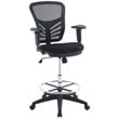 Modway Articulate Modern Mesh Fabric and Steel Drafting Chair in Black