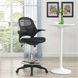 Modway Advance Modern Mesh Fabric and Steel Drafting Chair in Black