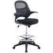 Modway Advance Modern Mesh Fabric and Steel Drafting Chair in Black