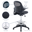 Modway Advance Modern Mesh Fabric and Steel Drafting Chair in Black