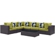 Modway Convene 7-Piece Rattan Aluminum Patio Sectional Set in Espresso/Mocha
