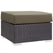 Modway Convene 5-Piece Rattan Aluminum Patio Sectional Set in Espresso/Mocha