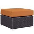 Modway Convene 5-Piece Rattan Aluminum Patio Sectional Set in Espresso/Orange