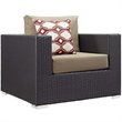 Modway Convene 6-Piece Rattan Aluminum Patio Sectional Set in Espresso/Mocha