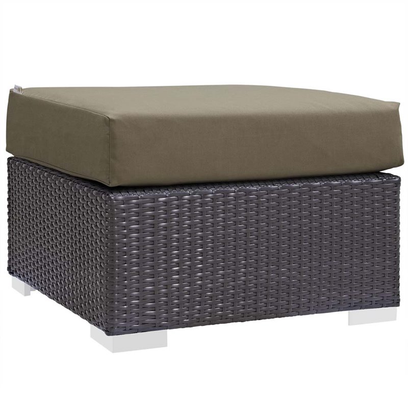 Modway Convene 6-Piece Rattan Aluminum Patio Sectional Set in Espresso/Mocha