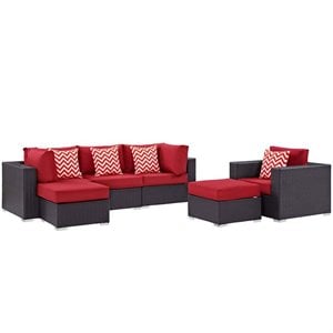 modway convene 6 piece patio sectional set eei-2372