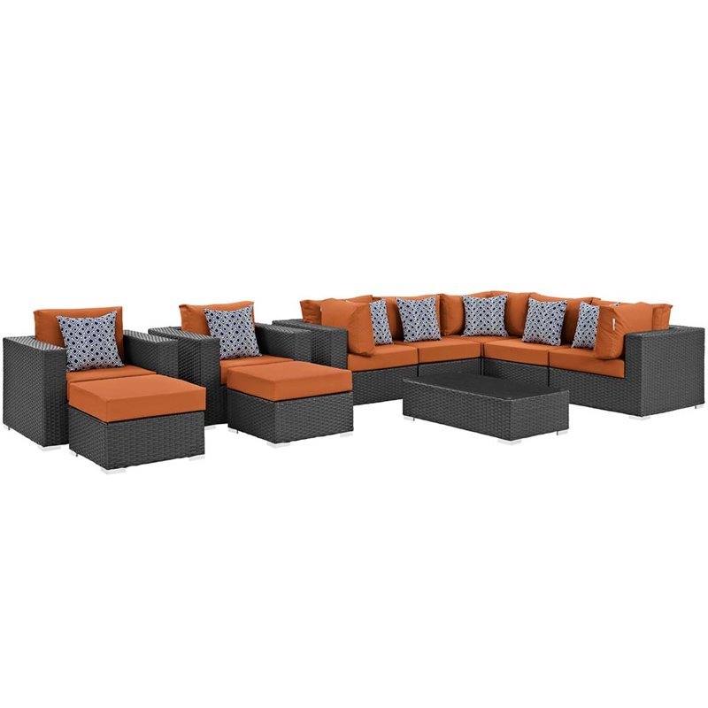 10 piece 2024 rattan set