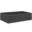 Modway Sojourn 3-Piece Rattan Fabric Patio Sectional Set in Canvas/Navy