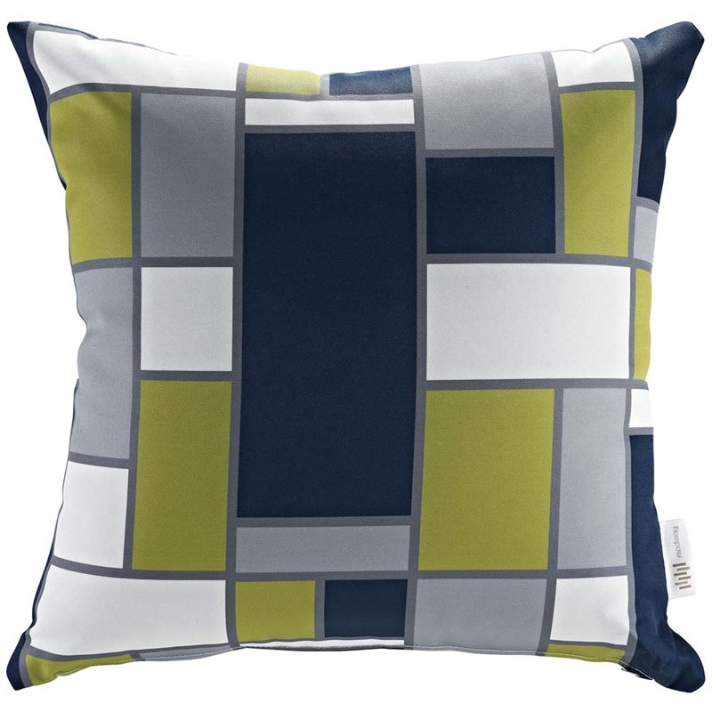 Modway Sojourn 3-Piece Rattan Fabric Patio Sectional Set in Canvas/Navy