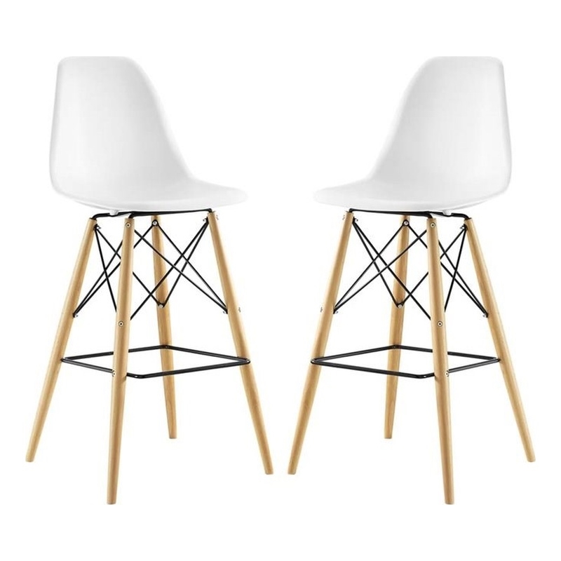 Modway Pyramid 29 5 Bar Stool In White Set Of 2 Eei 2422 Whi Modway Pyramid 29 5