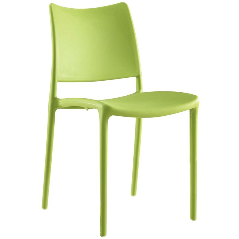 Modway Hipster Polypropylene Plastic Dining Side Chair in Green (Set of 4)