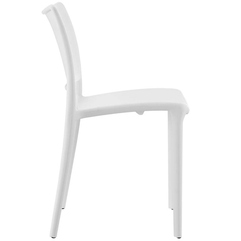 Modway Hipster Polypropylene Plastic Dining Side Chair in White (Set of 4)