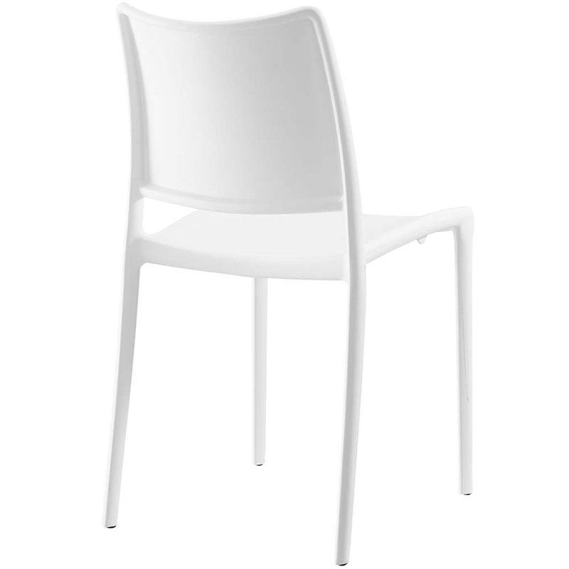 Modway Hipster Polypropylene Plastic Dining Side Chair in White (Set of 4)