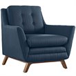 Modway Beguile Upholstered Fabric and Wood Living Room Set in Azure (Set of 3)