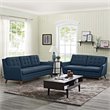 Modway Beguile Upholstered Fabric and Wood Living Room Set in Azure (Set of 2)