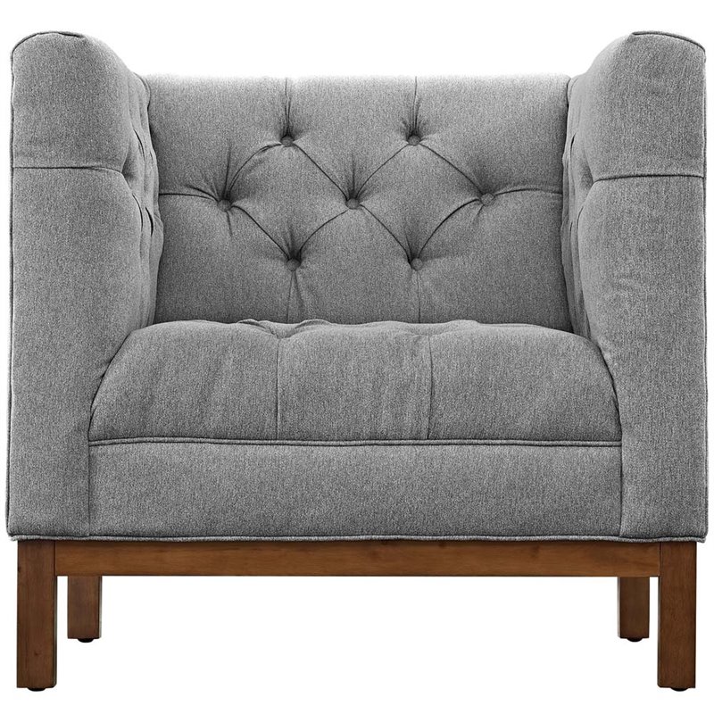 Modway Panache Fabric Accent Arm Chair in Expectation Gray (Set of 2)