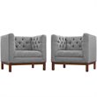 Modway Panache Fabric Accent Arm Chair in Expectation Gray (Set of 2)