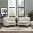 Modway Coast Polyester Fabric and Rubberwood Armchairs in Beige (Set of 2)