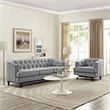 Modway Coast Polyester and Rubberwood Living Room Set in Light Gray (Set of 2)