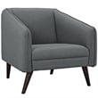 Modway Slide Polyester Upholstered Armchair in Gray/Dark Walnut (Set of 2)