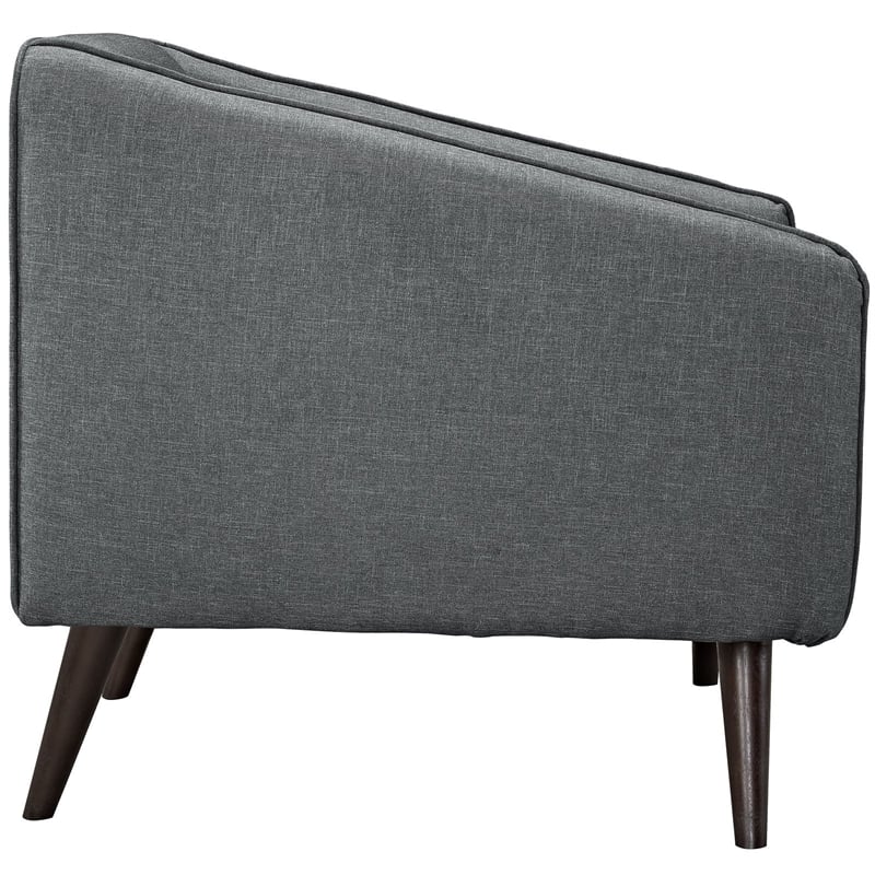 Modway Slide Polyester Upholstered Armchair in Gray/Dark Walnut (Set of 2)