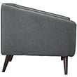 Modway Slide Polyester Upholstered Armchair in Gray/Dark Walnut (Set of 2)