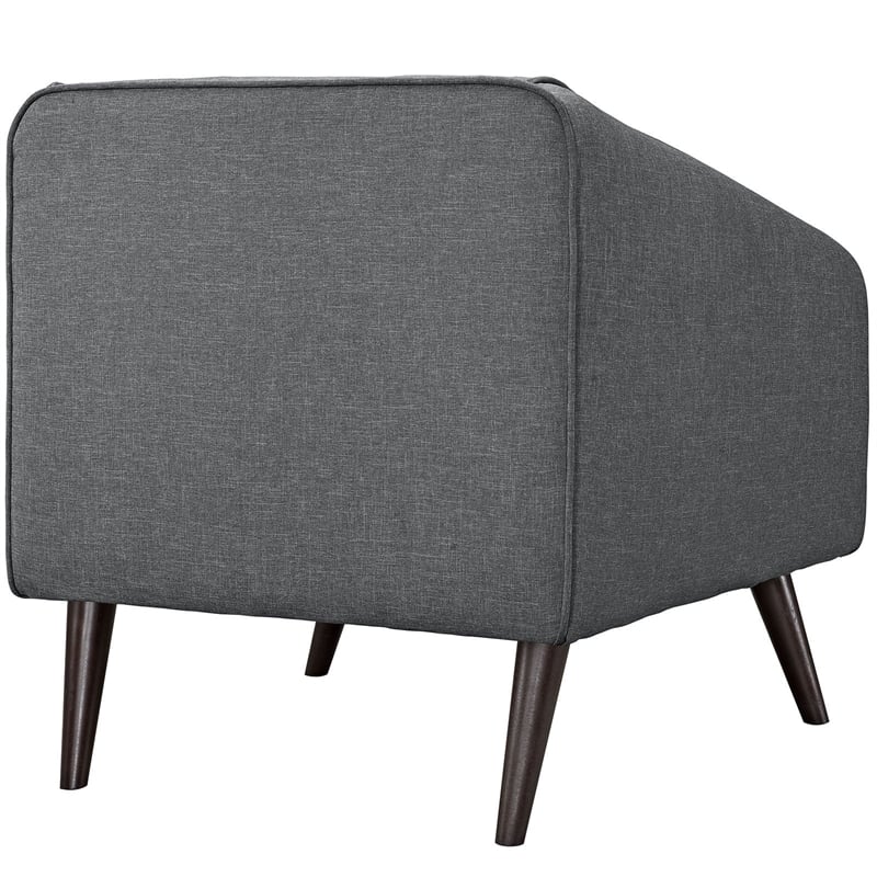 Modway Slide Polyester Upholstered Armchair in Gray/Dark Walnut (Set of 2)