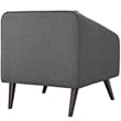 Modway Slide Polyester Upholstered Armchair in Gray/Dark Walnut (Set of 2)