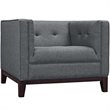 Modway Serve Polyester Fabric and Rubberwood Armchairs in Gray (Set of 2)