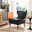 Keen Upholstered Vinyl Armchair in Black