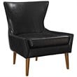 Keen Upholstered Vinyl Armchair in Black
