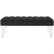 Modway Valet Modern Style Performance Velvet and Acrylic Bench in Black
