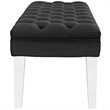 Modway Valet Modern Style Performance Velvet and Acrylic Bench in Black