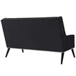 Modway Peruse Modern Style Performance Velvet Loveseat in Black