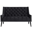 Modway Peruse Modern Style Performance Velvet Loveseat in Black
