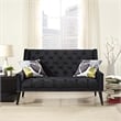 Modway Peruse Modern Style Performance Velvet Loveseat in Black