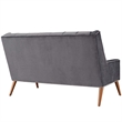Modway Peruse Velvet Loveseat in Gray