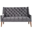 Modway Peruse Velvet Loveseat in Gray
