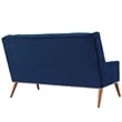 Modway Peruse Modern Style Performance Velvet Loveseat in Navy